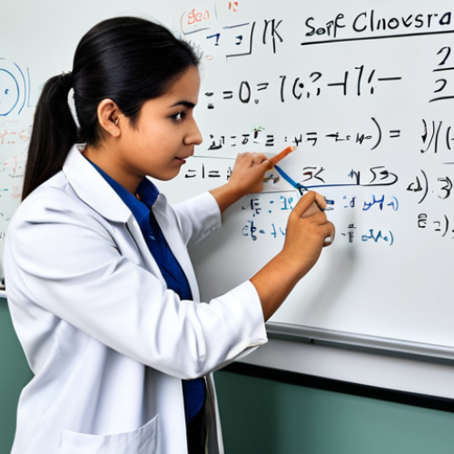**

A professional physicist, fully clothed in modest attire, working on a complex equation on a whiteboard in a university office. Safe for work, appropriate content, perfect anatomy, natural pose, well-formed hands, proper finger count, professional.

**