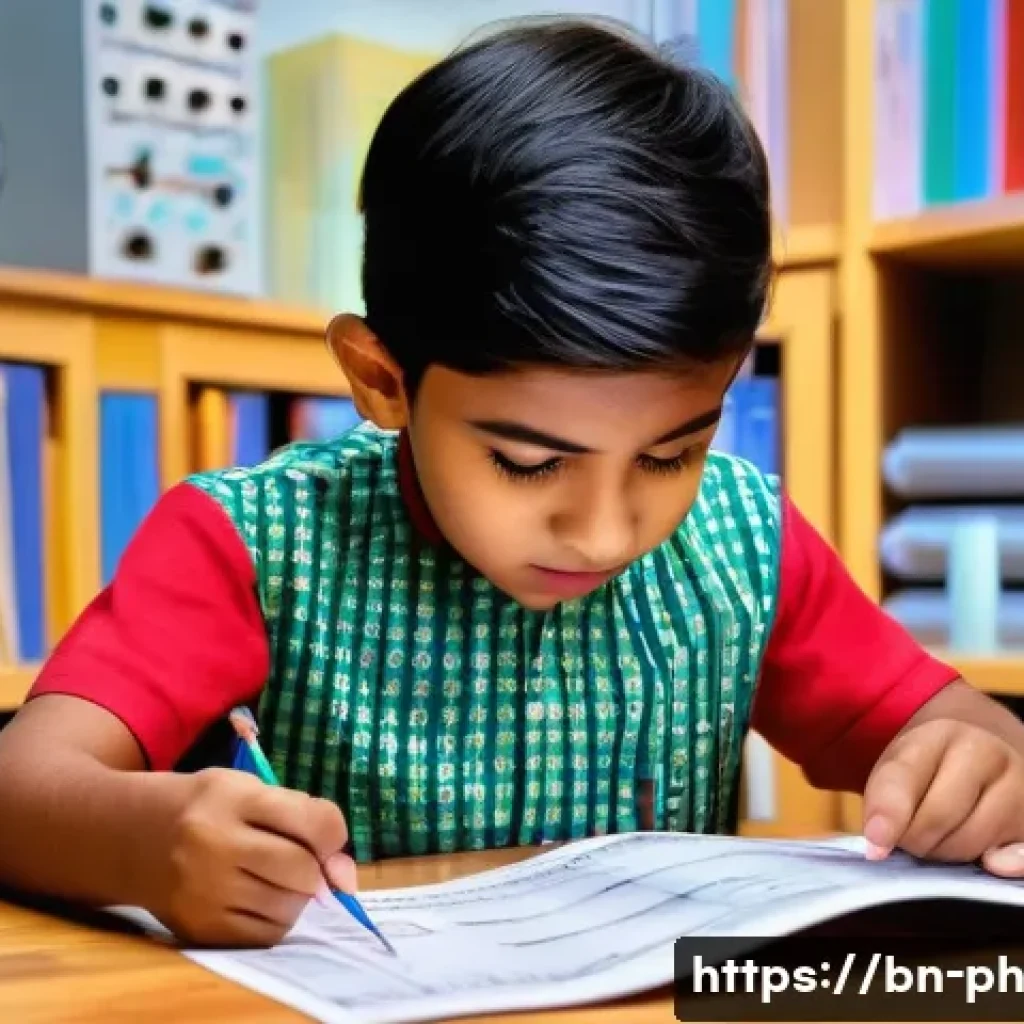 물리학 관련 과학 실험 키트 추천 - A vibrant educational scene showing a young Bengali child wearing a colorful shirt and shorts, caref...