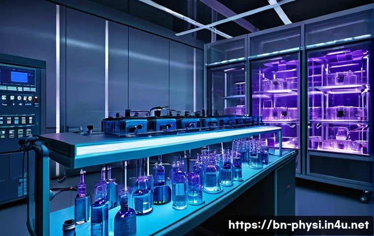 플라즈마 물리학 실험 - A highly detailed scientific laboratory scene showing a plasma generation experiment in progress, fe...