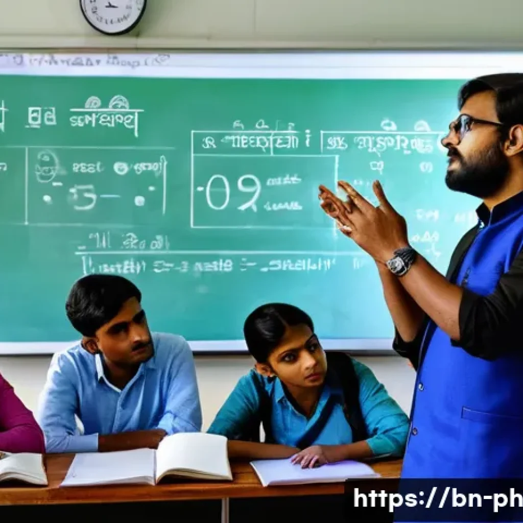 물리학 교수로서의 역할과 책임 - A Bengali physics professor in a modern classroom, explaining complex physics concepts using everyda...