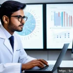 Home 19 물리학자에게 중요한 중점 과목 - A modern physics laboratory scene featuring a young Bengali physicist wearing professional attire an...